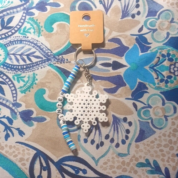Viviana's handmade candy cane keychain and snowflake keychain - Picture 2 of 2